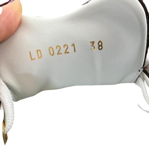 Louis Vuitton Women's Time Out Brown LV Monogram Sneakers Sz 38 Pre-Owned - Picture 9 of 10